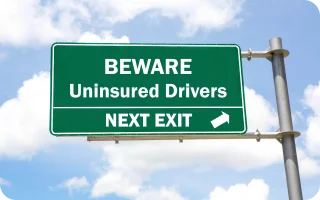 Beware uninsured drivers signage