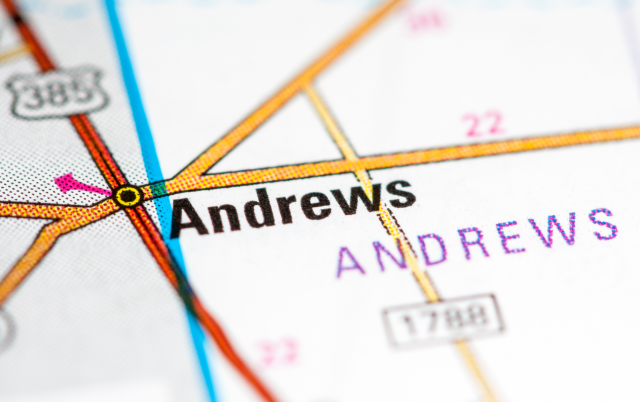 The city of Andrews, Texas, on the map – Andrews, cheap car insurance in Texas
