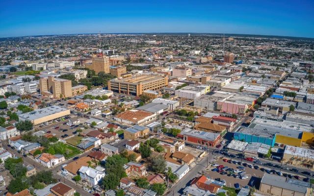 Aerial View of the Popular Border Crossing of Laredo, Texas and Nuevo Laredo, Tamaulipas – Laredo, cheap car insurance in Texas