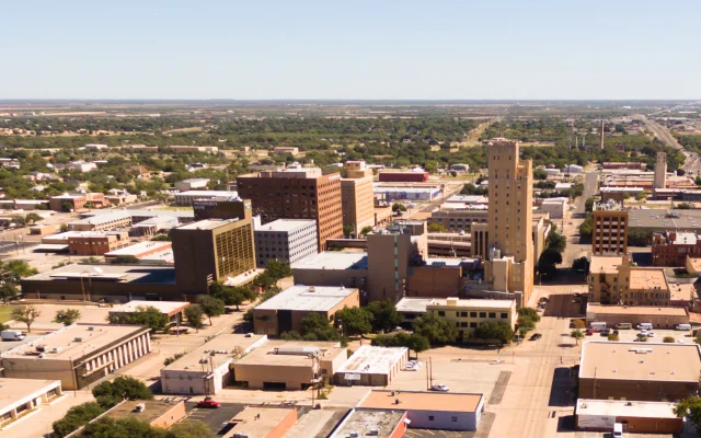View of Lubbock Texas downtown city – Lubbock, cheap car insurance in Texas