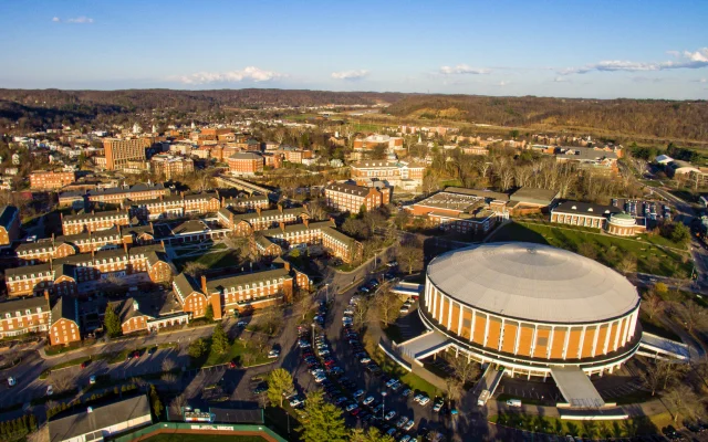 Ohio University from above during spring – Athens, cheap car insurance in Ohio
