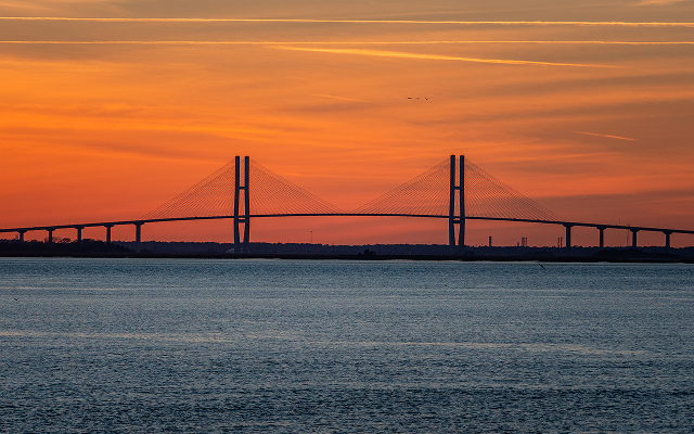 Sunset at the Sidney Lanier Bridge in Brunswick, GA – Brunswick, cheap car insurance in Georgia